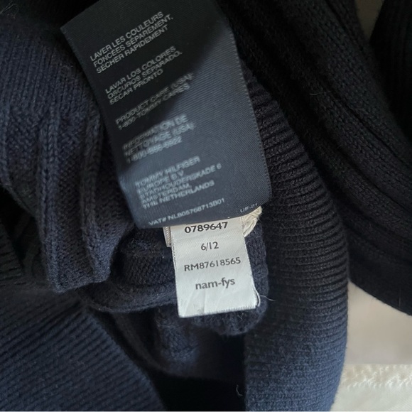 Tommy Hilfiger V-Neck Navy Ribbed Cotton Sweater XS Classic Old Money - Picture 6 of 6